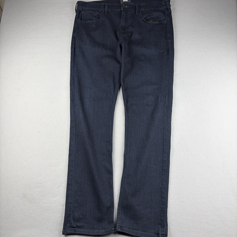 Paige Federal Jeans Men's 36 Fits 38x34 Dark Wash Straight Leg Stretch Denim